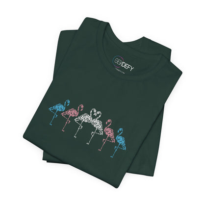 Transgender Pride Floral Flamingos | T-Shirt