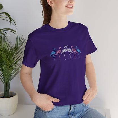 Transgender Pride Floral Flamingos | T-Shirt