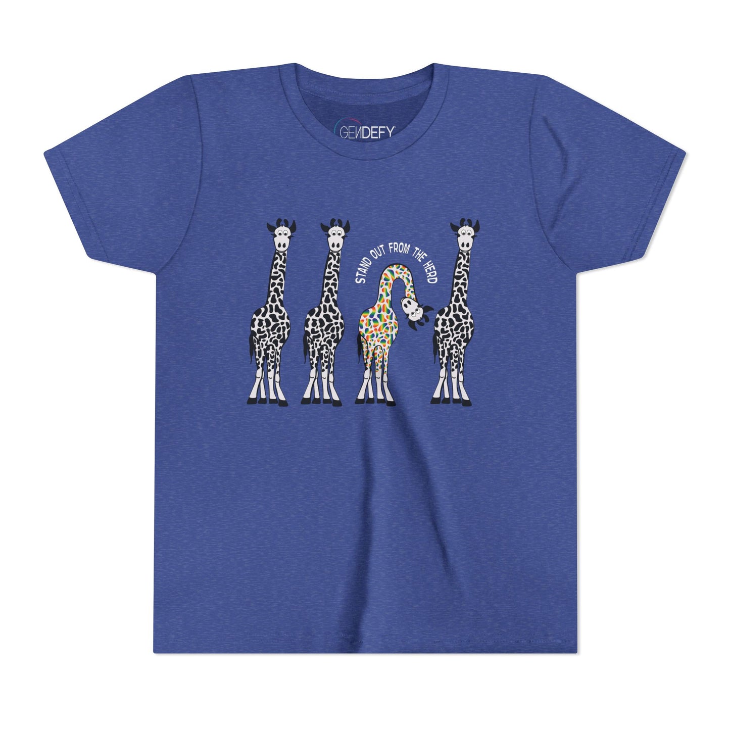 Stand Out From the Herd Rainbow Giraffe | Youth Shirt
