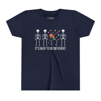 Unique Youth Tee: It's Okay to Be Different, Kids Shirt, Halloween Top, Celebration T-Shirt, Gift for Individuality