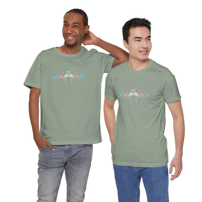 Transgender Pride Floral Flamingos | T-Shirt