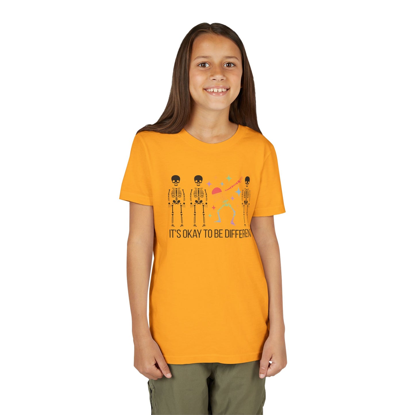 Unique Youth Tee: It's Okay to Be Different, Kids Shirt, Halloween Top, Celebration T-Shirt, Gift for Individuality