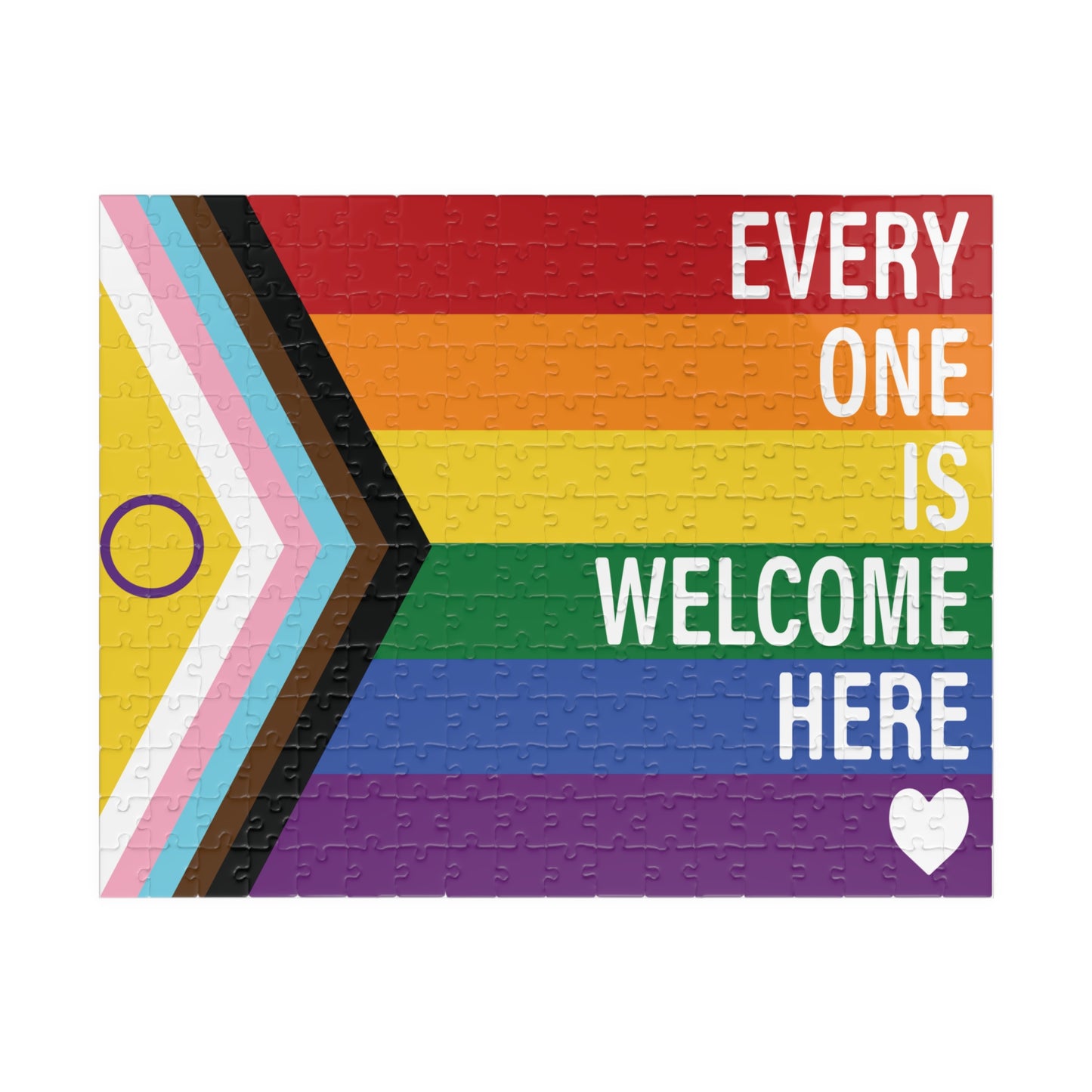Everyone Is Welcome Here Rainbow Pride Flag | 1014-Piece Puzzle