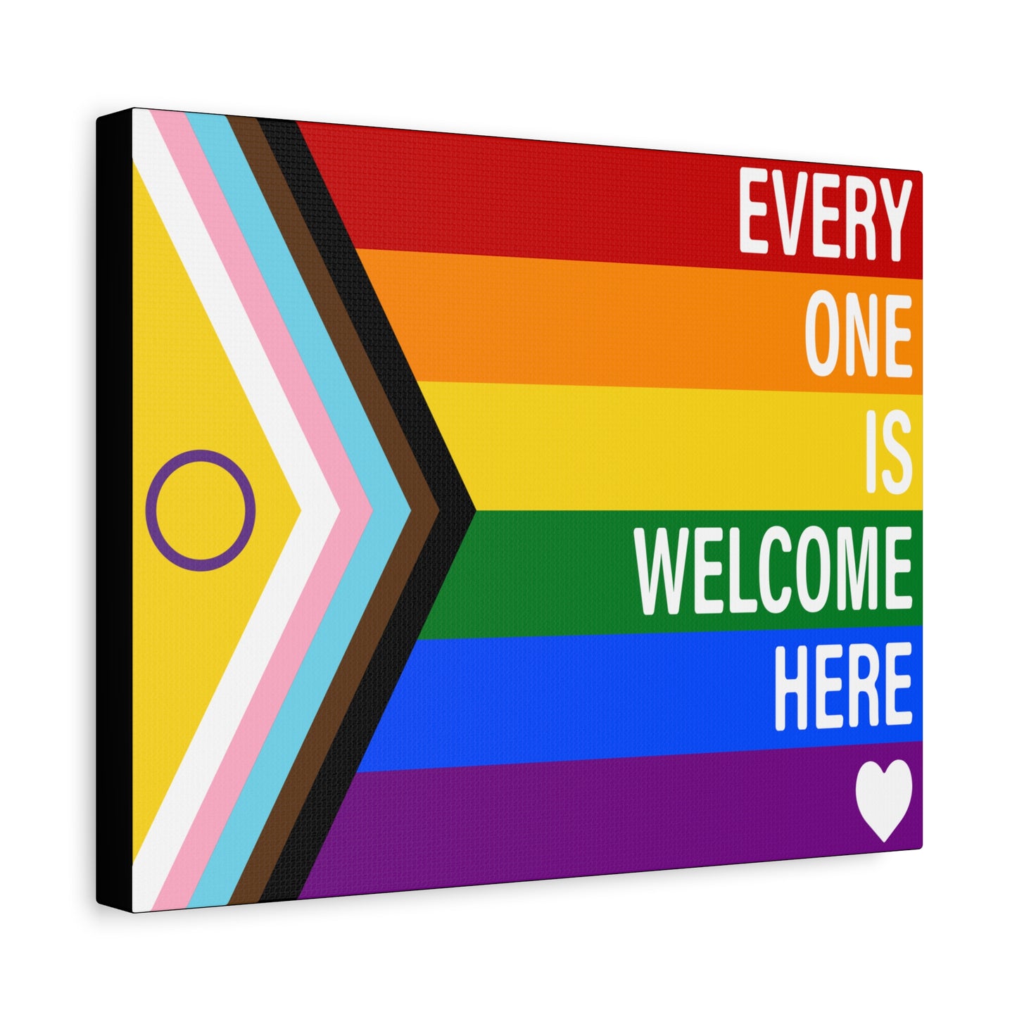Everyone Is Welcome Here Rainbow Pride Flag | Canvas Wall Art