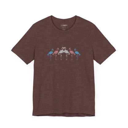 Transgender Pride Floral Flamingos | T-Shirt