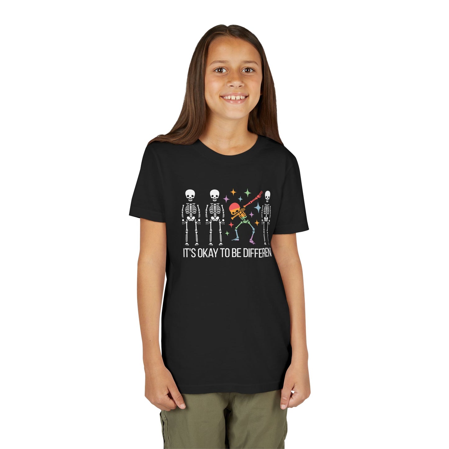 Unique Youth Tee: It's Okay to Be Different, Kids Shirt, Halloween Top, Celebration T-Shirt, Gift for Individuality