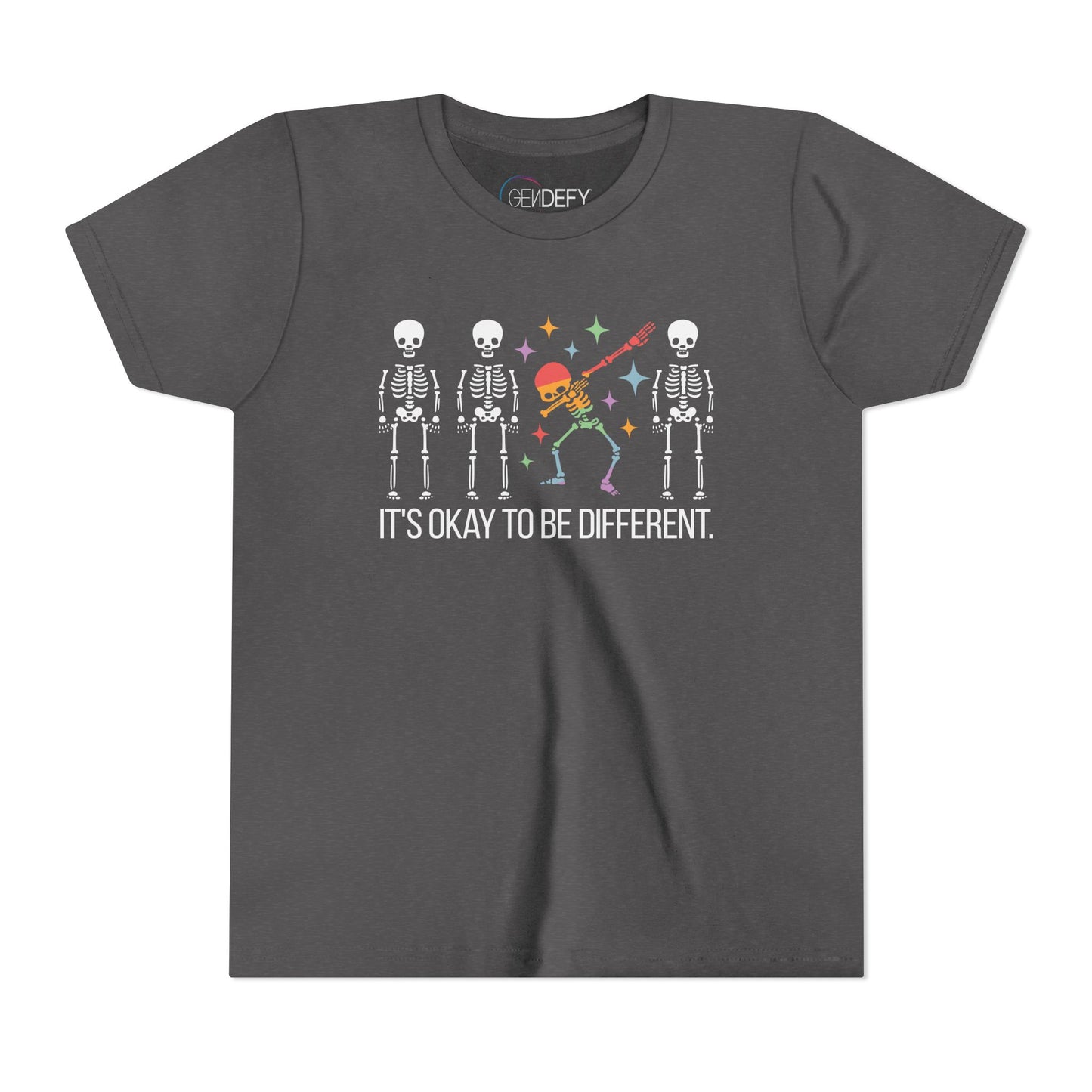 Unique Youth Tee: It's Okay to Be Different, Kids Shirt, Halloween Top, Celebration T-Shirt, Gift for Individuality