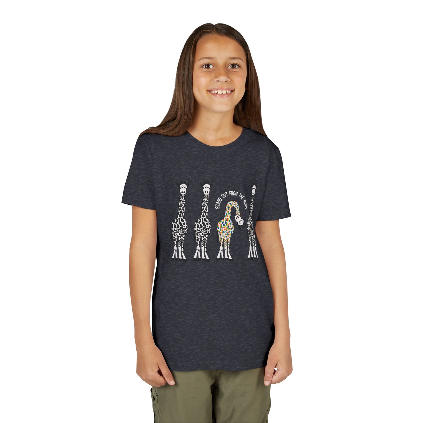 Stand Out From the Herd Rainbow Giraffe | Youth Shirt
