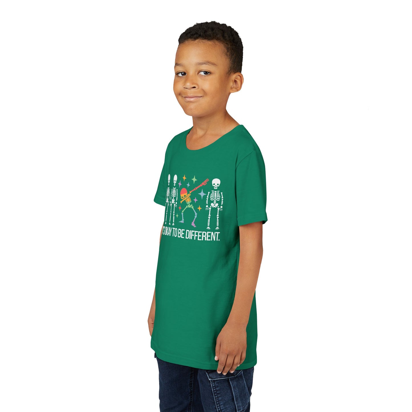 Unique Youth Tee: It's Okay to Be Different, Kids Shirt, Halloween Top, Celebration T-Shirt, Gift for Individuality