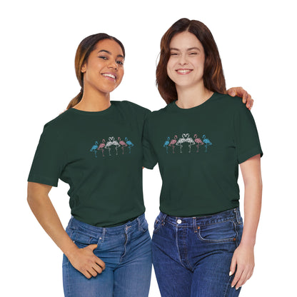 Transgender Pride Floral Flamingos | T-Shirt