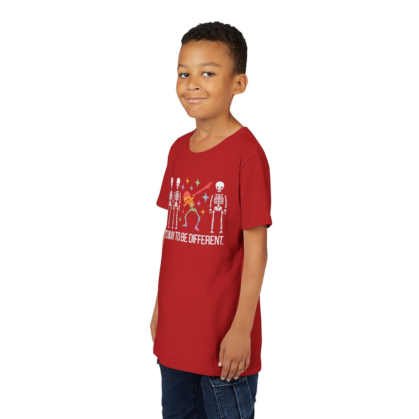 Unique Youth Tee: It's Okay to Be Different, Kids Shirt, Halloween Top, Celebration T-Shirt, Gift for Individuality