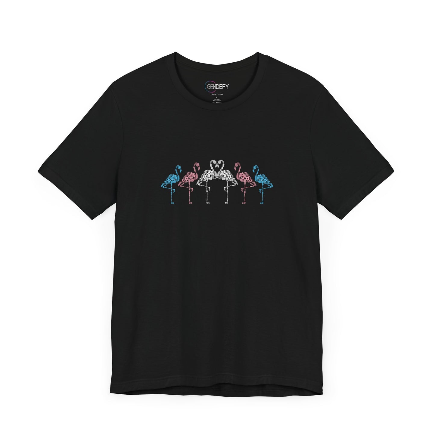 Transgender Pride Floral Flamingos | T-Shirt