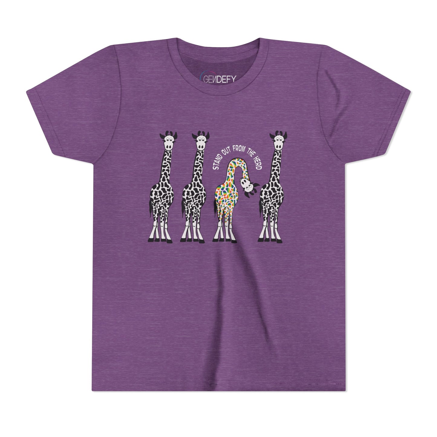 Stand Out From the Herd Rainbow Giraffe | Youth Shirt