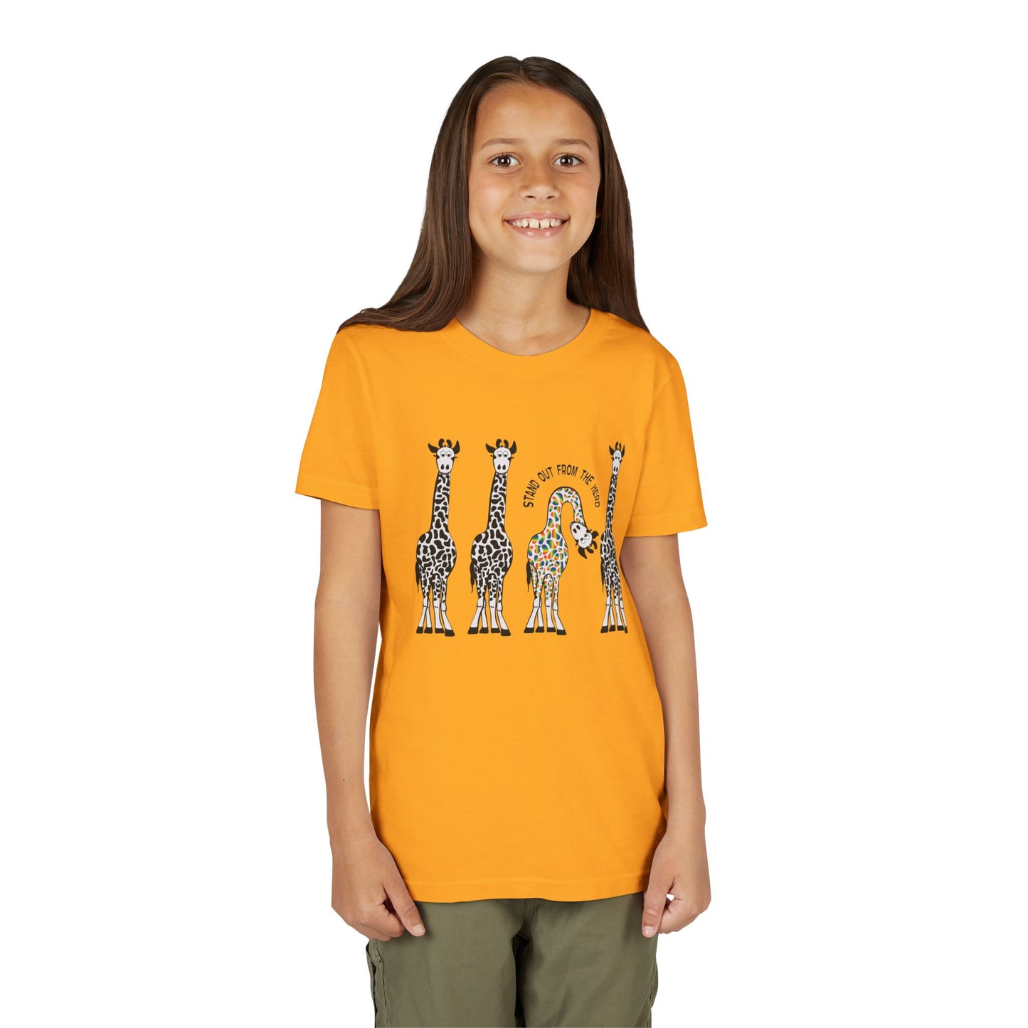 Stand Out From the Herd Rainbow Giraffe | Youth Shirt