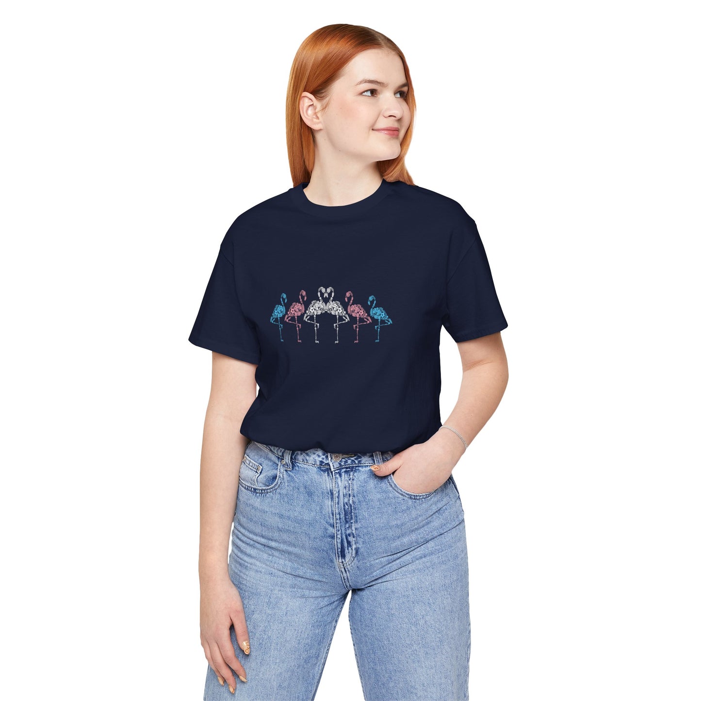 Transgender Pride Floral Flamingos | T-Shirt
