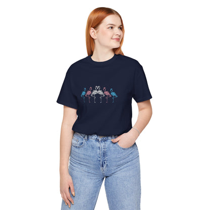 Transgender Pride Floral Flamingos | T-Shirt