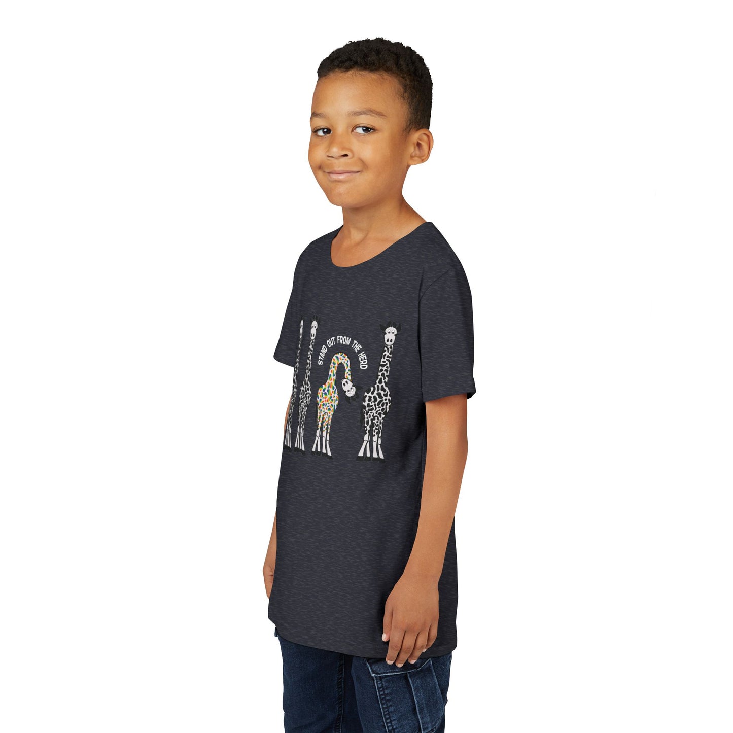 Stand Out From the Herd Rainbow Giraffe | Youth Shirt