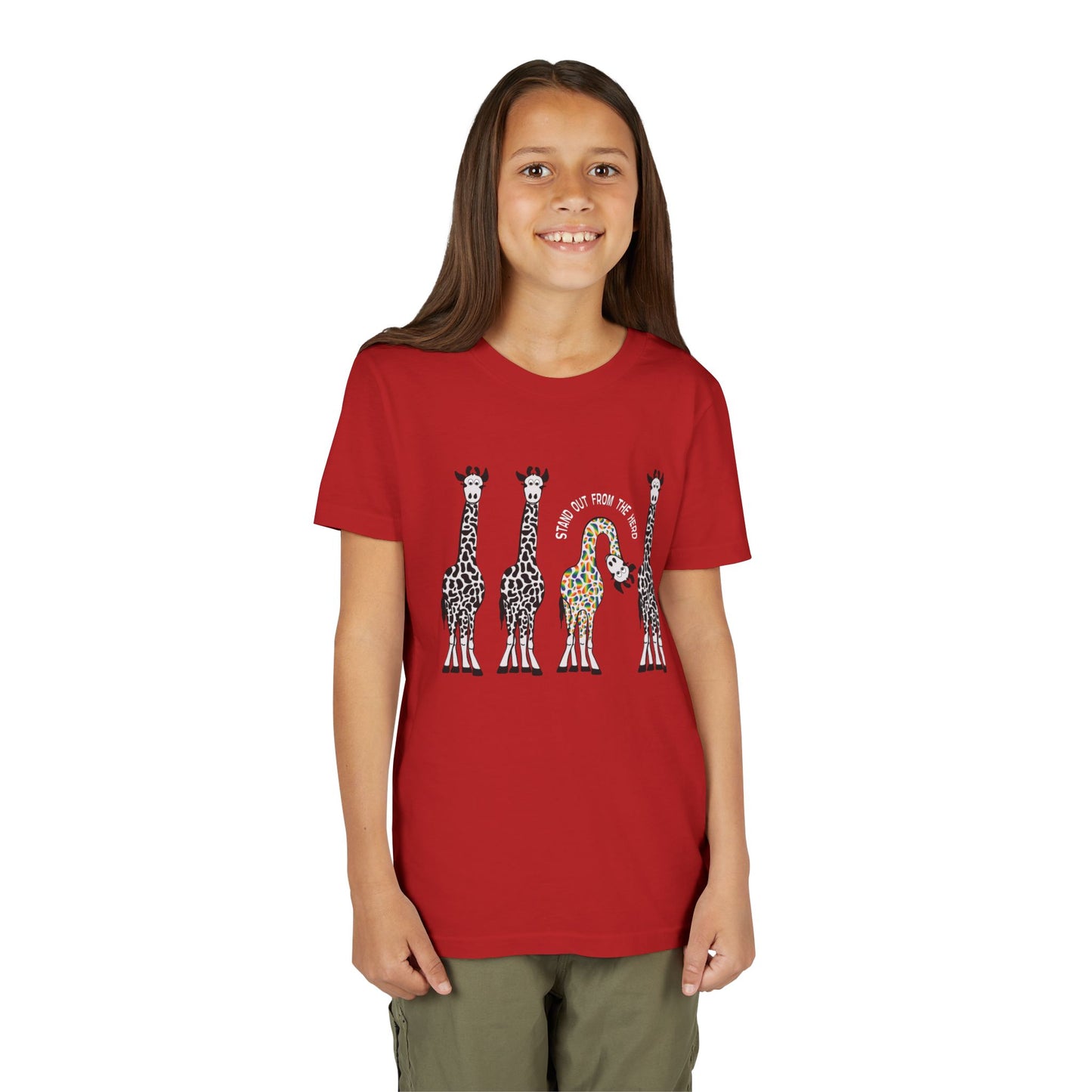 Stand Out From the Herd Rainbow Giraffe | Youth Shirt