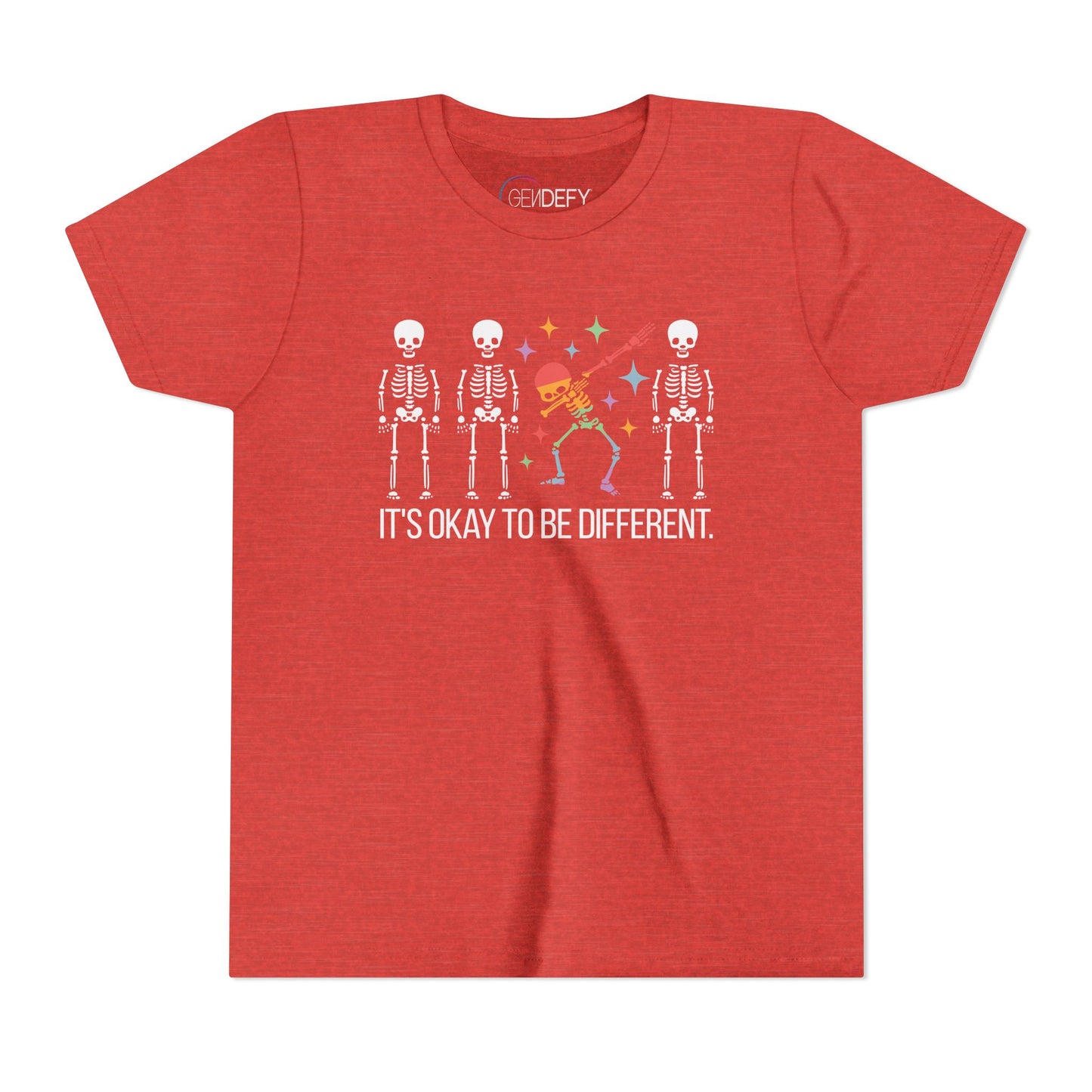 Unique Youth Tee: It's Okay to Be Different, Kids Shirt, Halloween Top, Celebration T-Shirt, Gift for Individuality