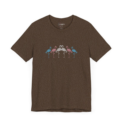 Transgender Pride Floral Flamingos | T-Shirt