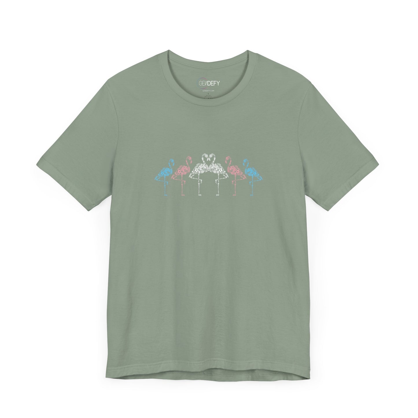 Transgender Pride Floral Flamingos | T-Shirt