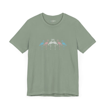 Transgender Pride Floral Flamingos | T-Shirt