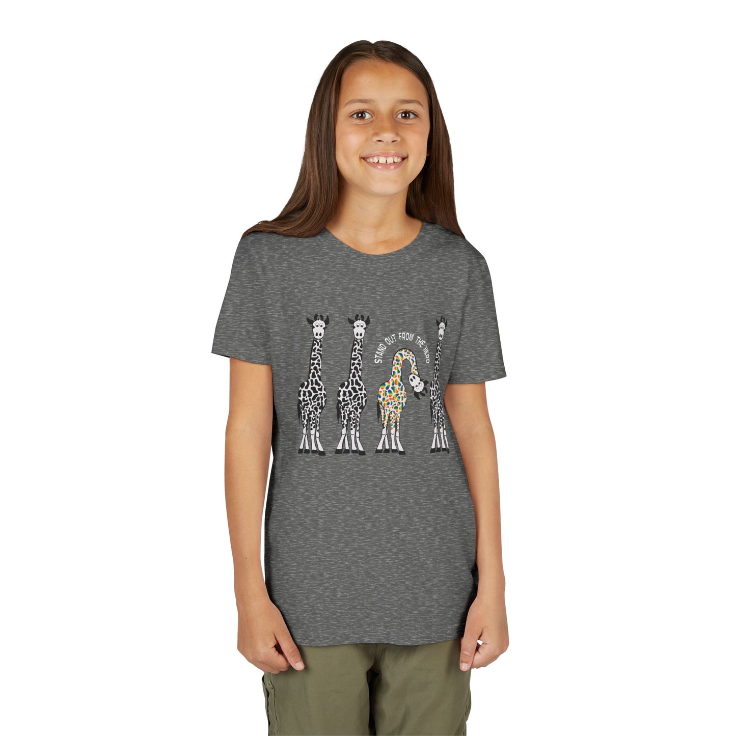 Stand Out From the Herd Rainbow Giraffe | Youth Shirt