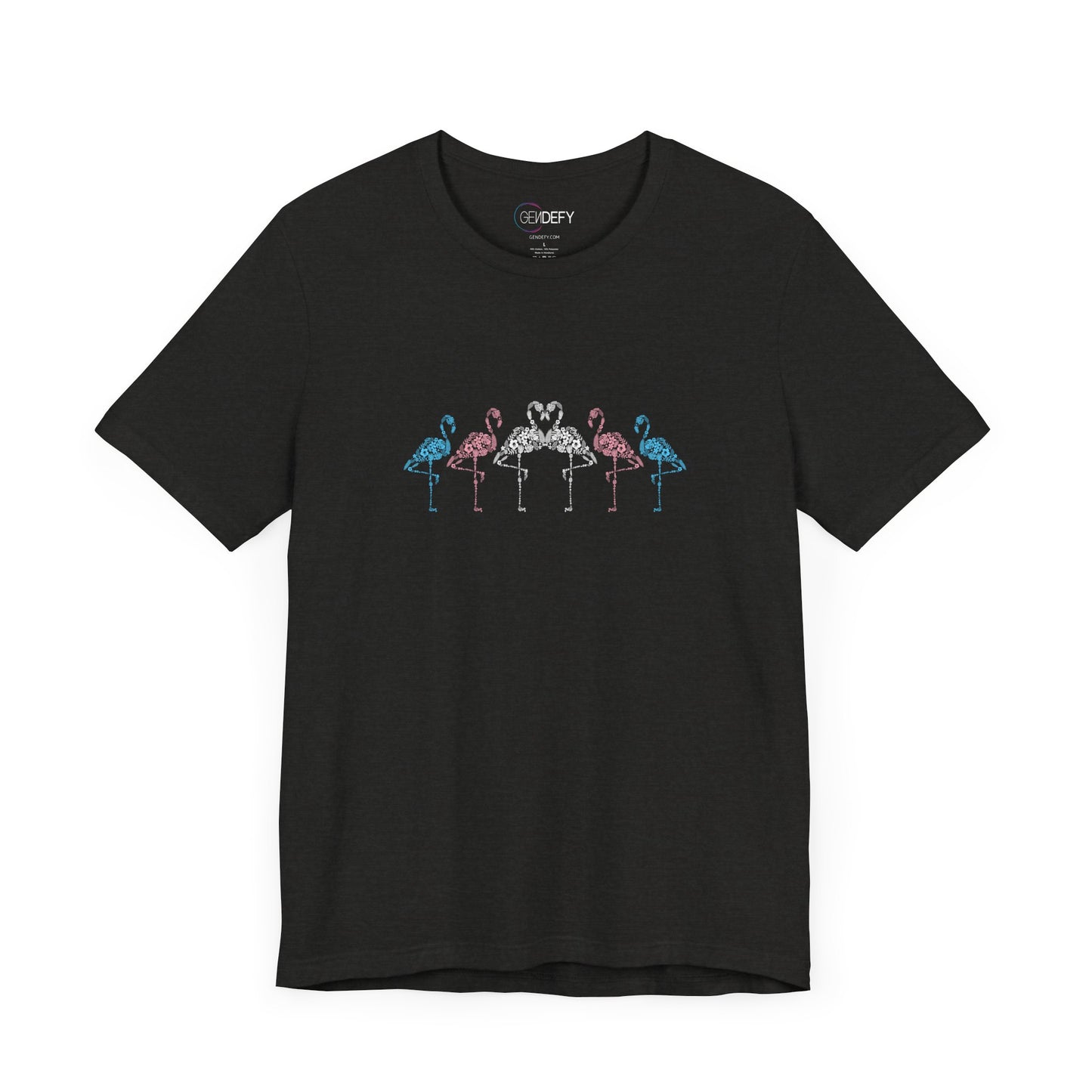 Transgender Pride Floral Flamingos | T-Shirt