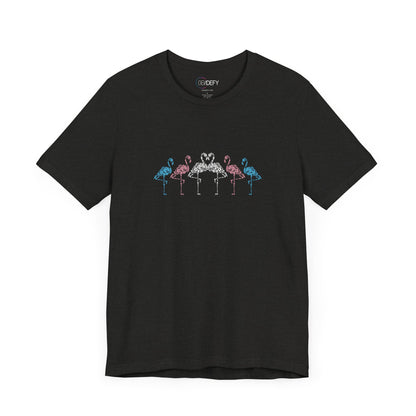 Transgender Pride Floral Flamingos | T-Shirt