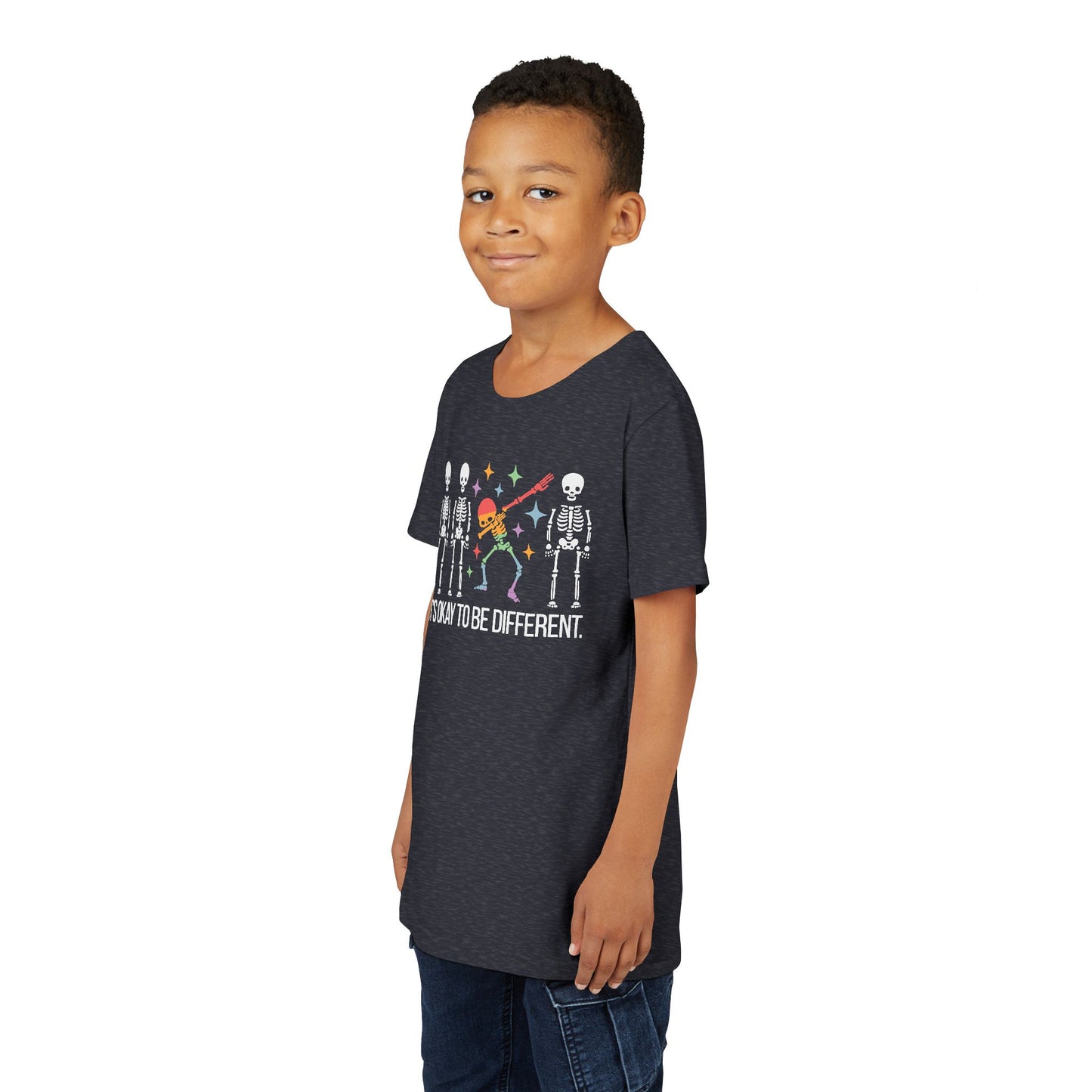 Unique Youth Tee: It's Okay to Be Different, Kids Shirt, Halloween Top, Celebration T-Shirt, Gift for Individuality