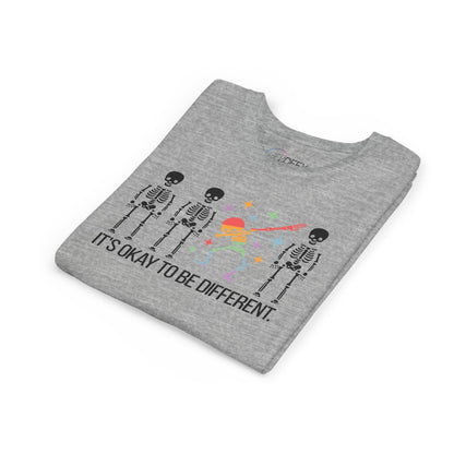 Unique Youth Tee: It's Okay to Be Different, Kids Shirt, Halloween Top, Celebration T-Shirt, Gift for Individuality