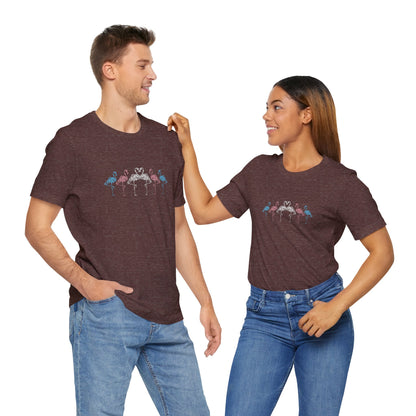 Transgender Pride Floral Flamingos | T-Shirt