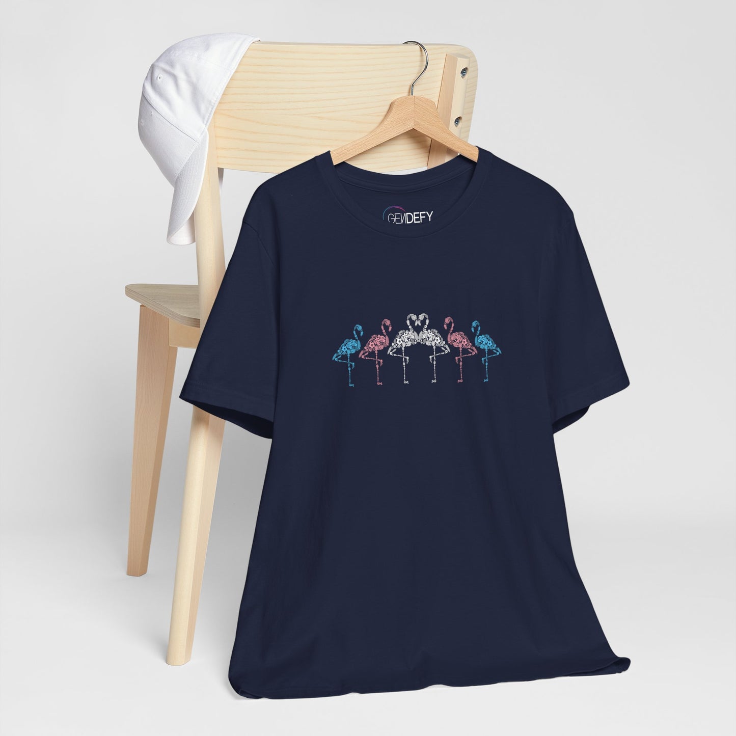Transgender Pride Floral Flamingos | T-Shirt
