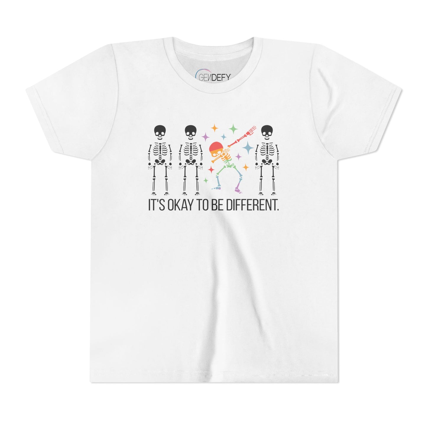 Unique Youth Tee: It's Okay to Be Different, Kids Shirt, Halloween Top, Celebration T-Shirt, Gift for Individuality