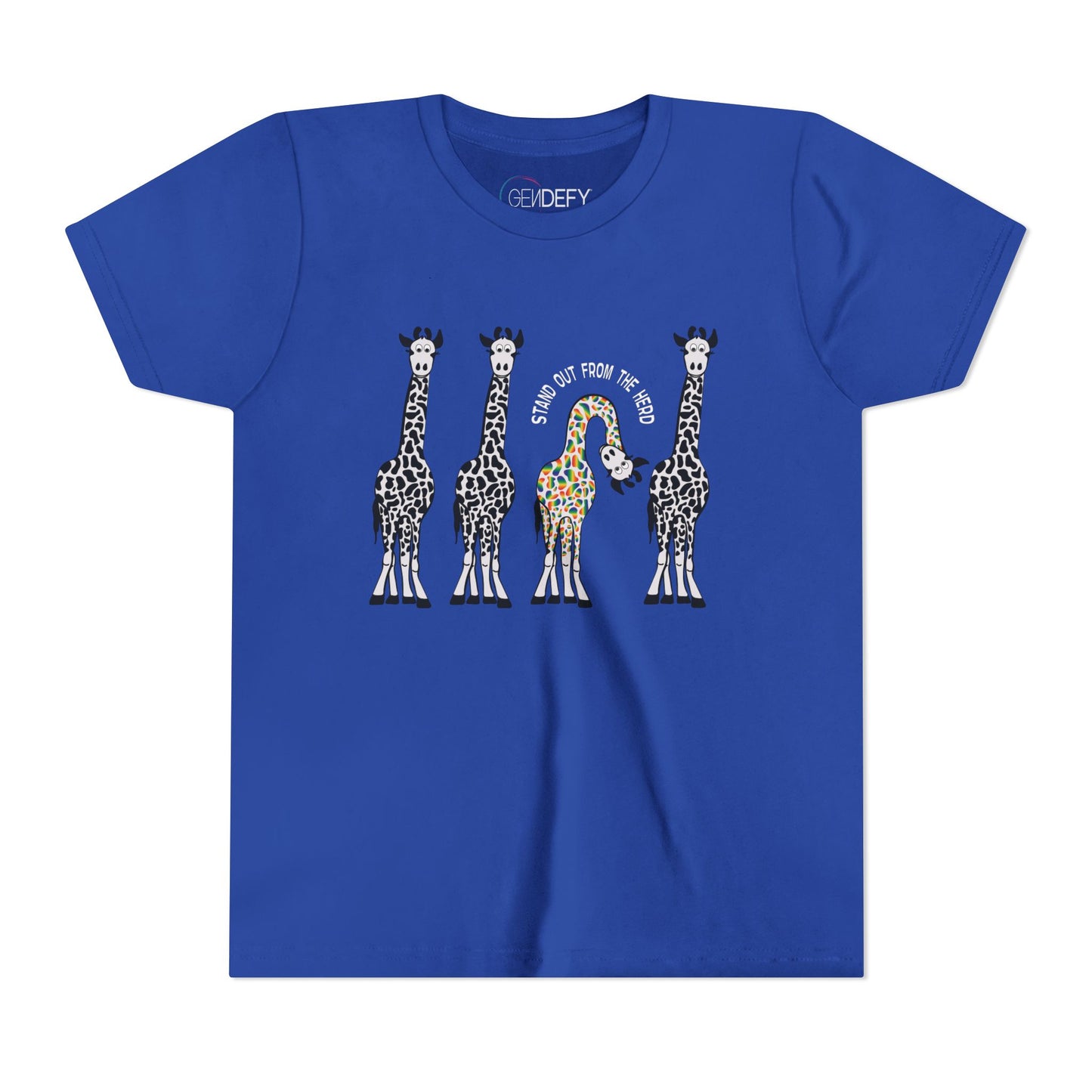 Stand Out From the Herd Rainbow Giraffe | Youth Shirt