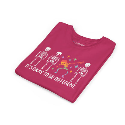 Unique Youth Tee: It's Okay to Be Different, Kids Shirt, Halloween Top, Celebration T-Shirt, Gift for Individuality