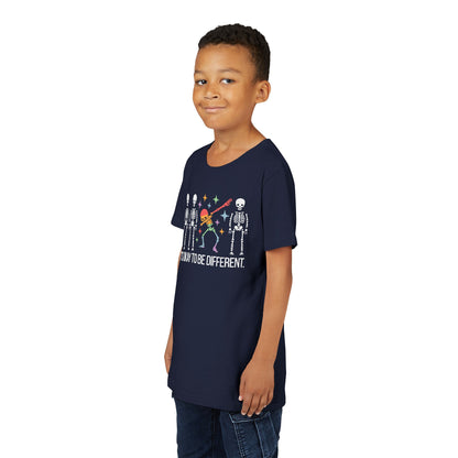 Unique Youth Tee: It's Okay to Be Different, Kids Shirt, Halloween Top, Celebration T-Shirt, Gift for Individuality