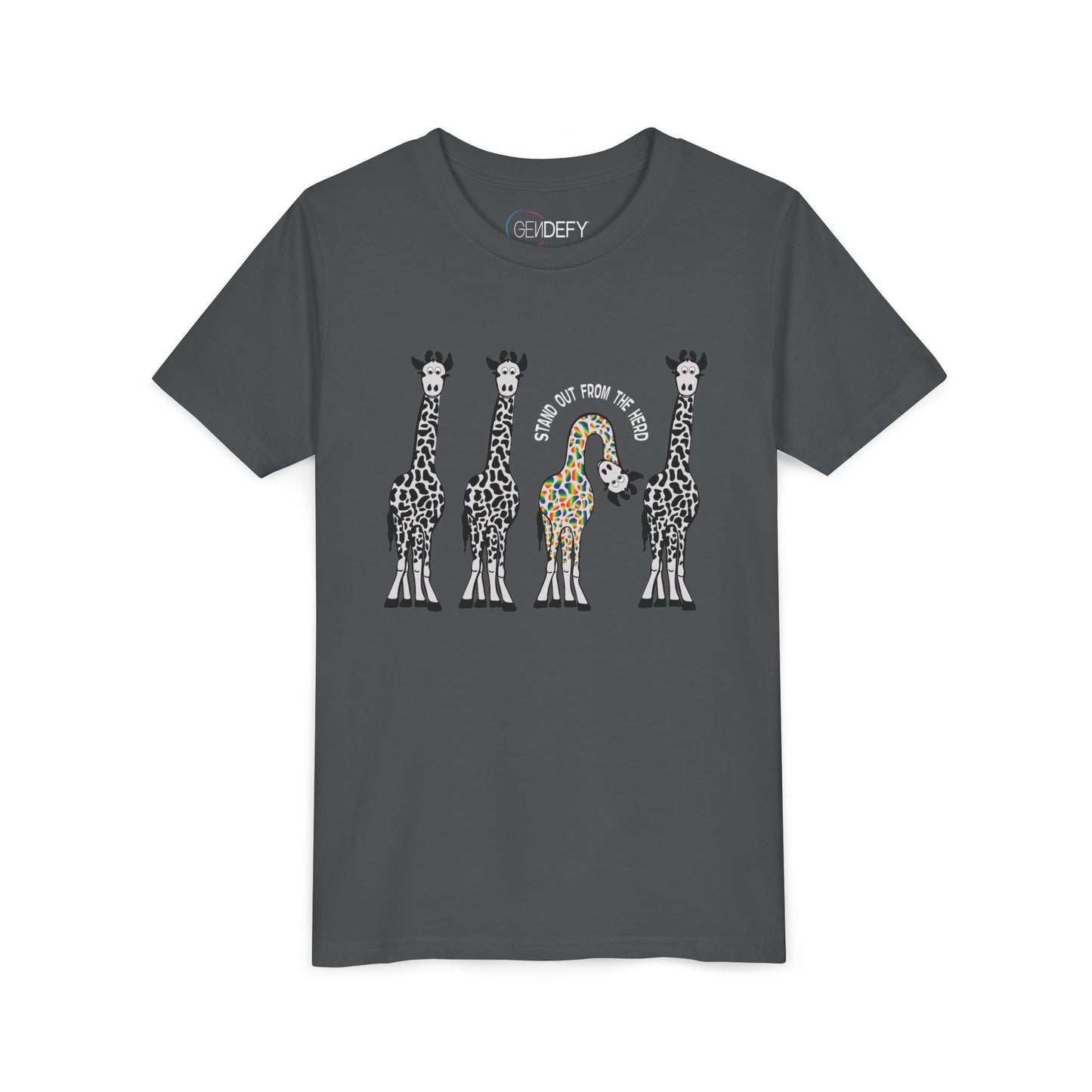 Stand Out From the Herd Rainbow Giraffe | Youth Shirt