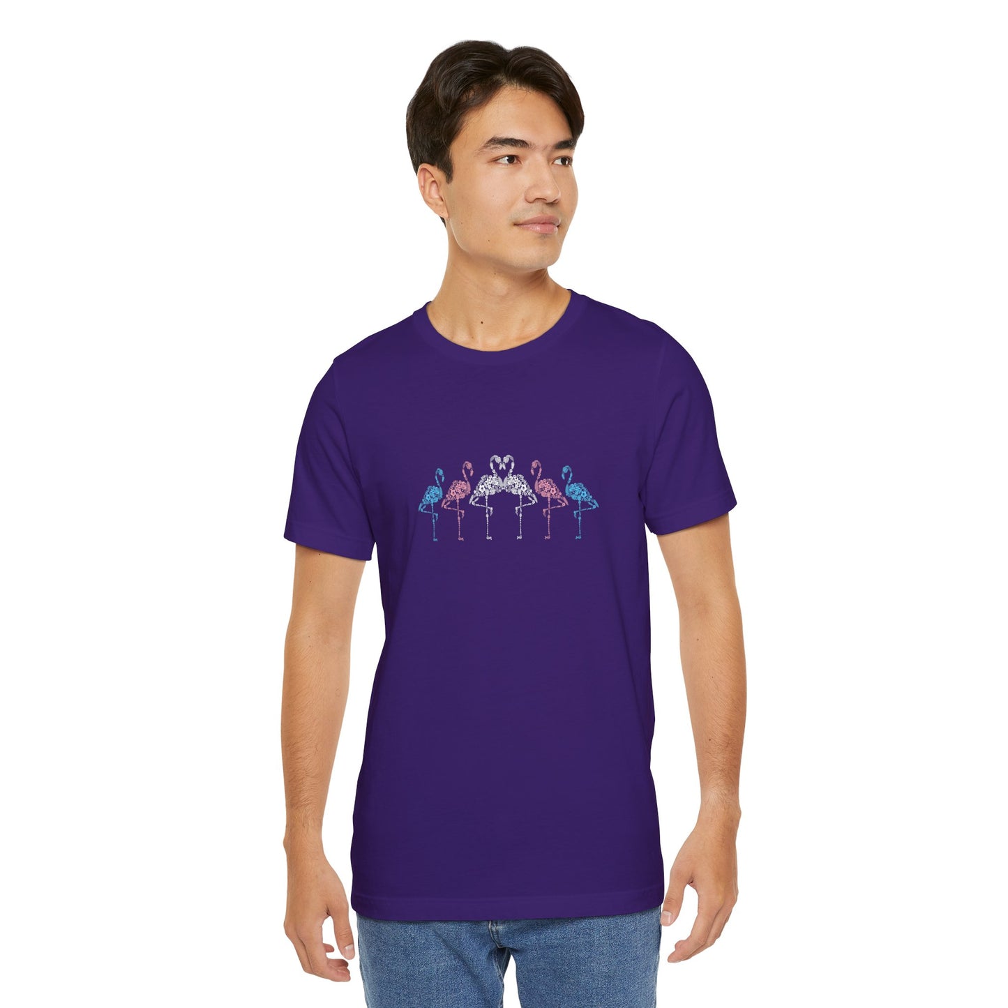 Transgender Pride Floral Flamingos | T-Shirt