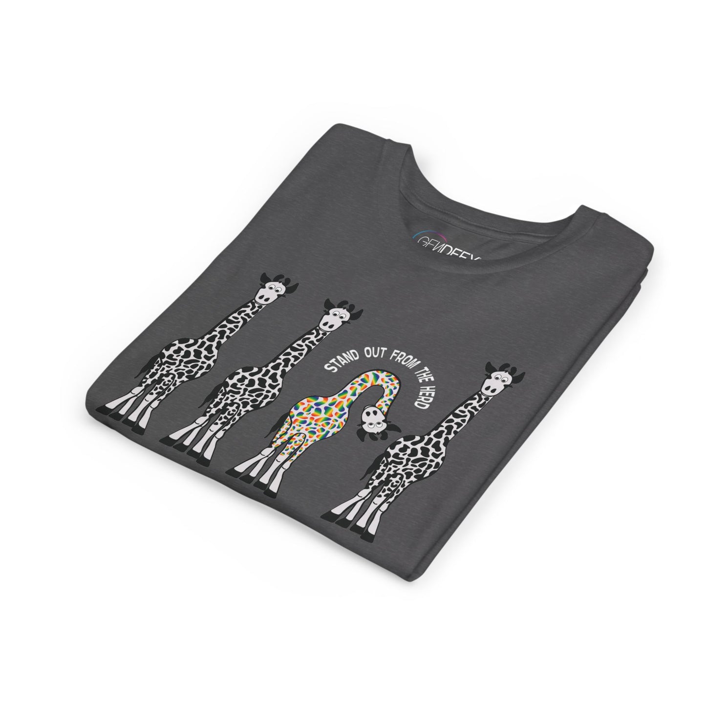 Stand Out From the Herd Rainbow Giraffe | Youth Shirt