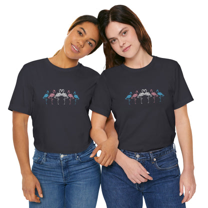 Transgender Pride Floral Flamingos | T-Shirt