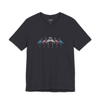 Transgender Pride Floral Flamingos | T-Shirt