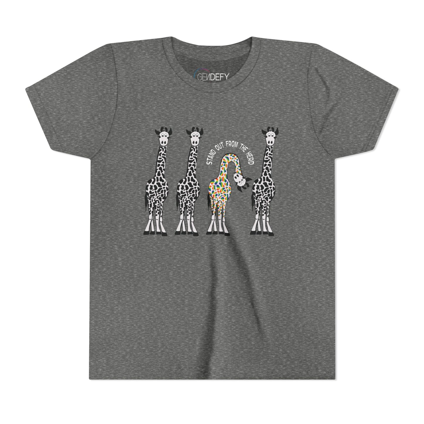 Stand Out From the Herd Rainbow Giraffe | Youth Shirt