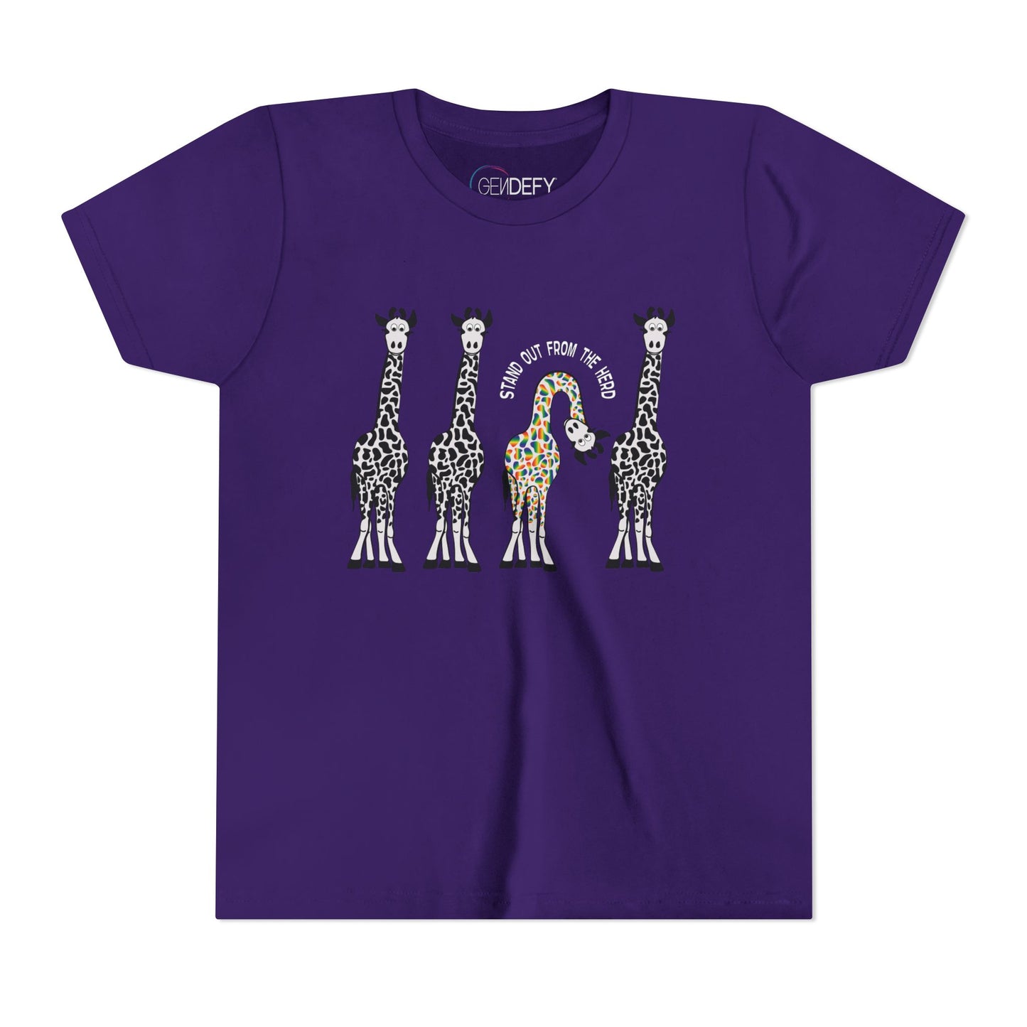 Stand Out From the Herd Rainbow Giraffe | Youth Shirt