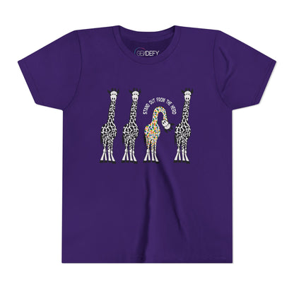 Stand Out From the Herd Rainbow Giraffe | Youth Shirt