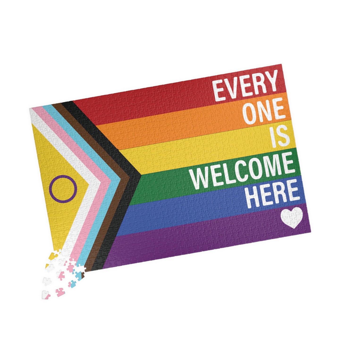 Everyone Is Welcome Here Rainbow Pride Flag | 1014-Piece Puzzle