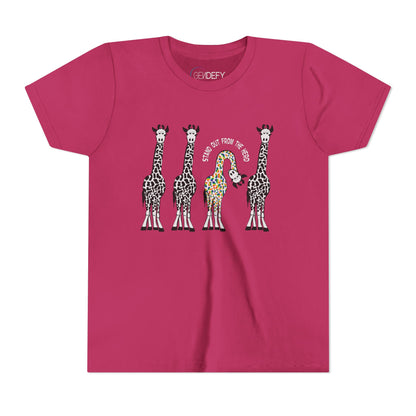 Stand Out From the Herd Rainbow Giraffe | Youth Shirt