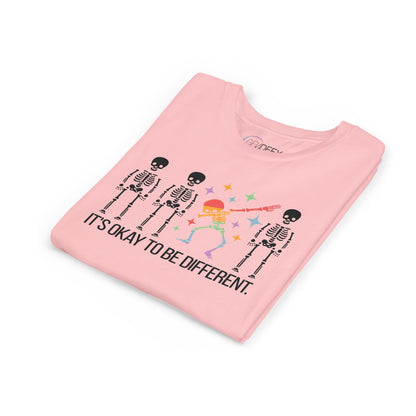 Unique Youth Tee: It's Okay to Be Different, Kids Shirt, Halloween Top, Celebration T-Shirt, Gift for Individuality