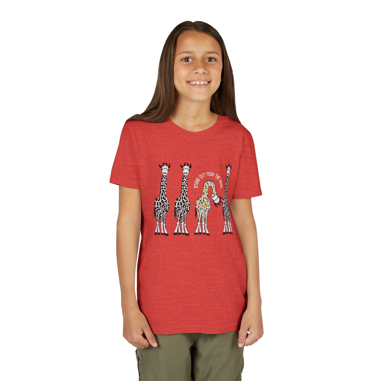 Stand Out From the Herd Rainbow Giraffe | Youth Shirt