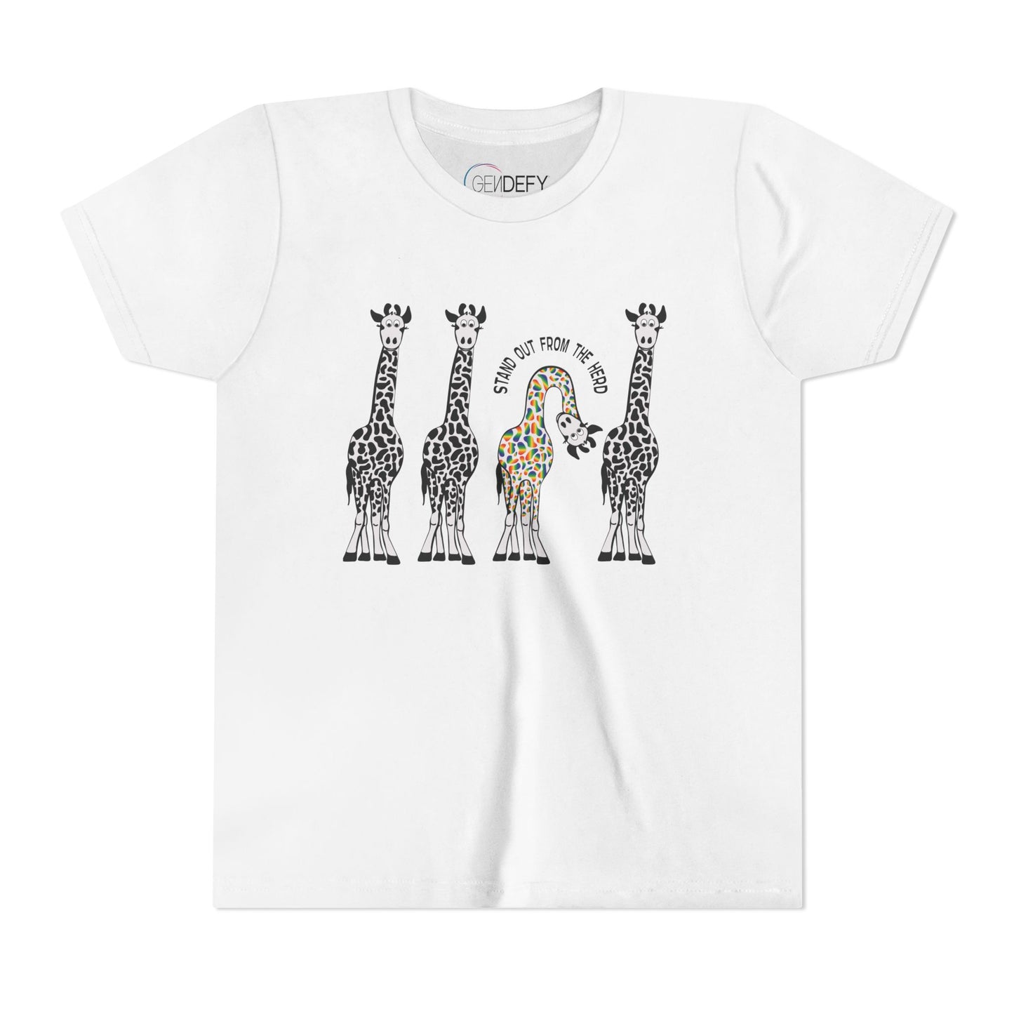 Stand Out From the Herd Rainbow Giraffe | Youth Shirt